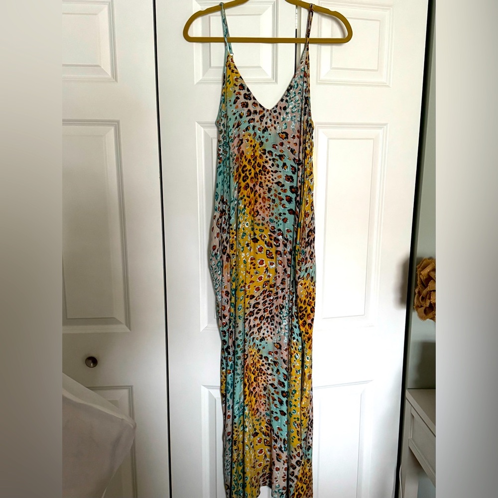 Lovestitch Multicolored Leopard Pocket Maxi Dress